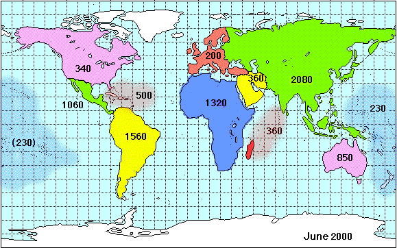 World Reptile Map. These numbers are simply derived from searching the 